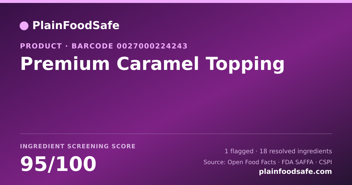 Share card for Premium Caramel Topping Food Ingredient Profile