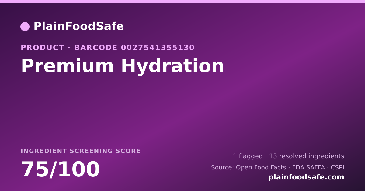 Share card for Premium Hydration Food Ingredient Profile