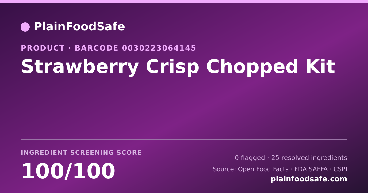 Share card for Strawberry Crisp Chopped Kit Food Ingredient Profile