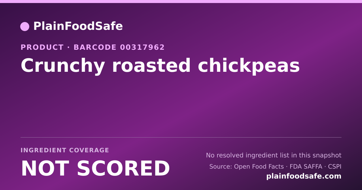 Share card for Crunchy roasted chickpeas Food Ingredient Profile