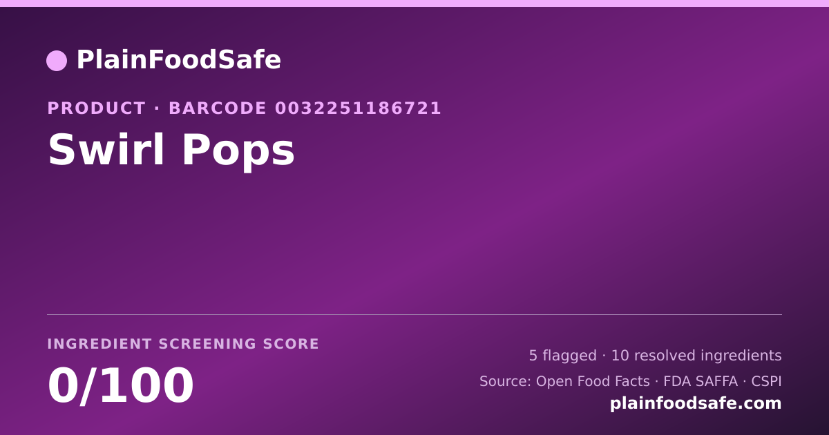 Share card for Swirl Pops Food Ingredient Profile