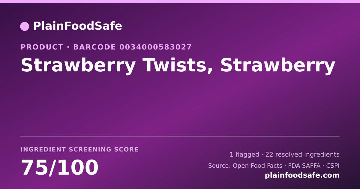 Share card for Strawberry Twists, Strawberry Food Ingredient Profile