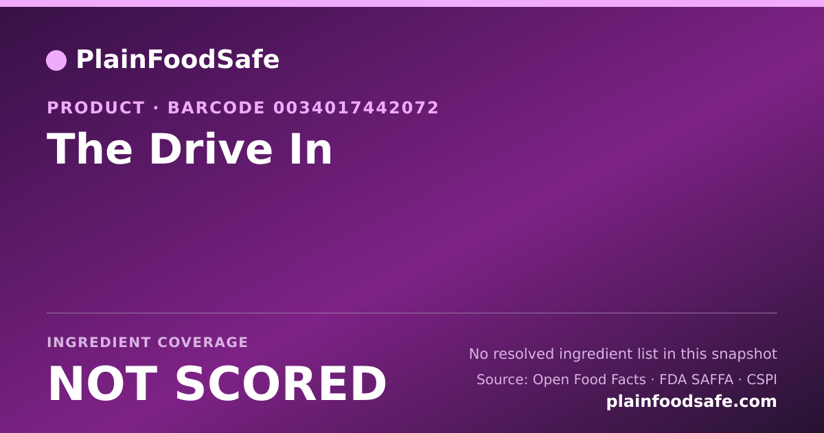 Share card for The Drive In Food Ingredient Profile