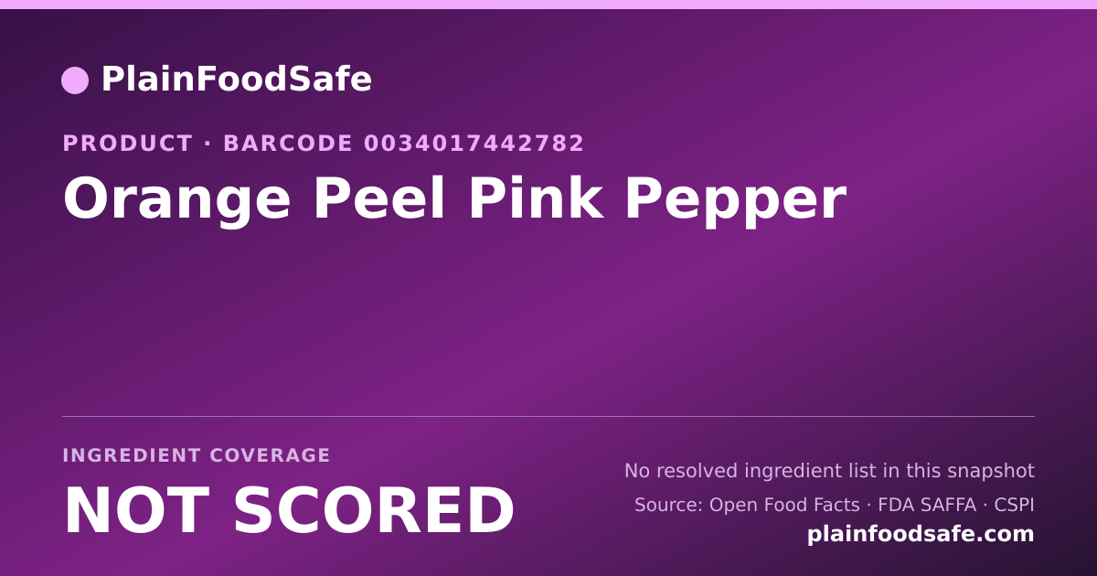 Share card for Orange Peel Pink Pepper Food Ingredient Profile