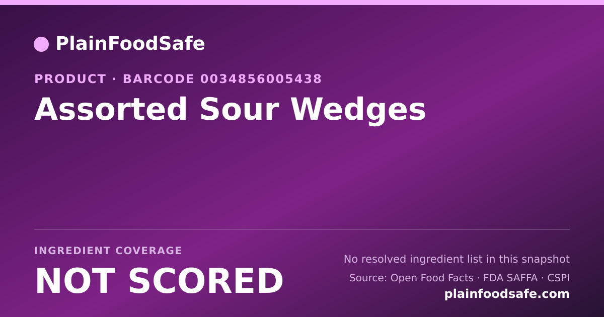 Share card for Assorted Sour Wedges Food Ingredient Profile