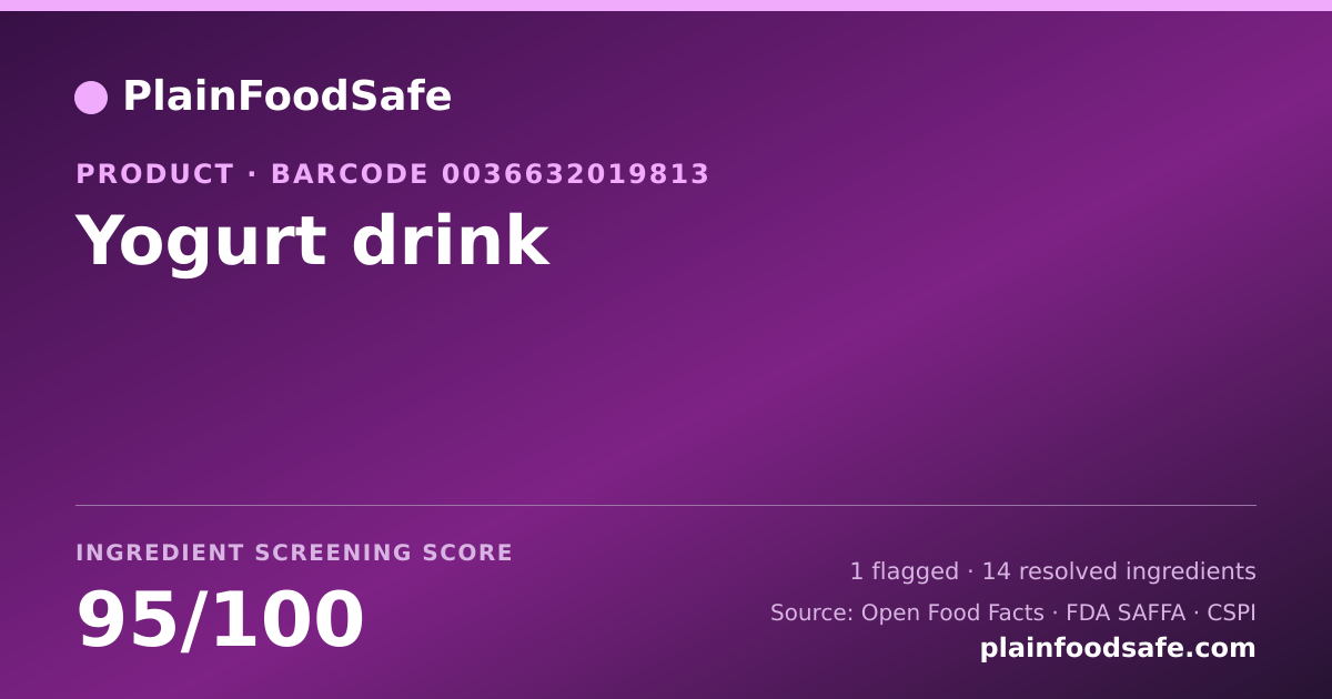 Share card for Yogurt drink Food Ingredient Profile