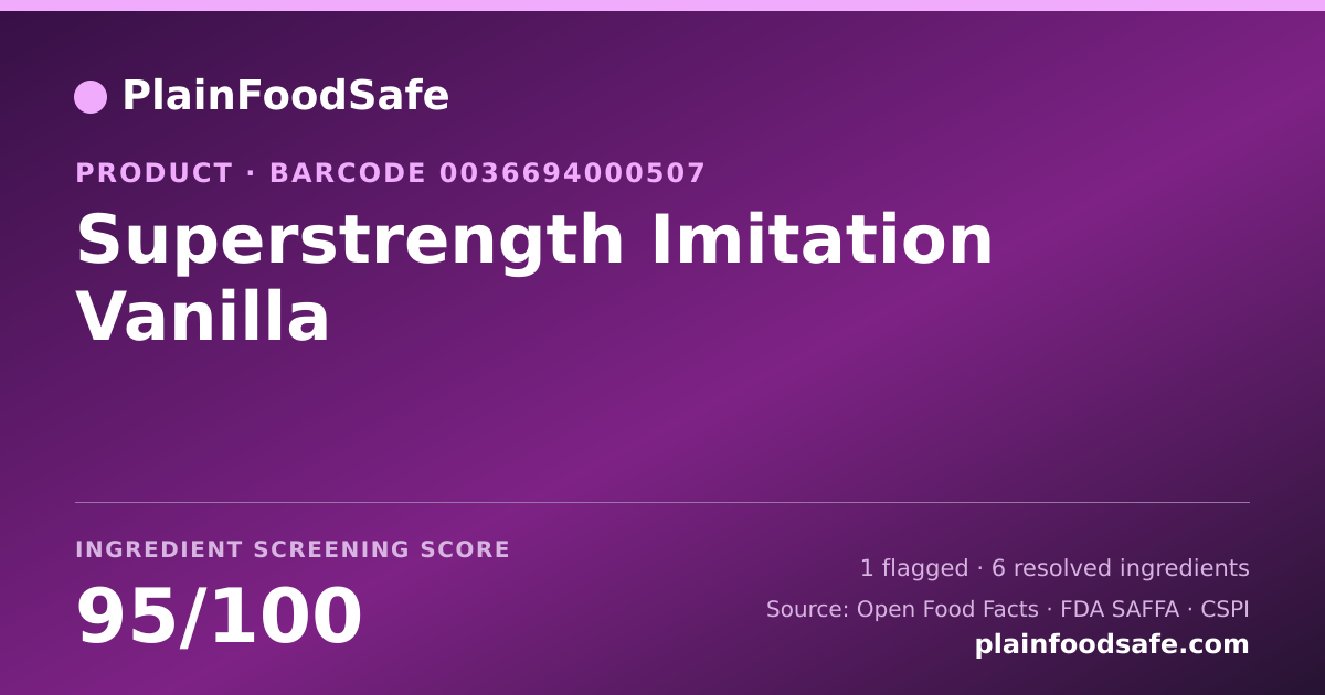 Share card for Superstrength Imitation Vanilla Food Ingredient Profile