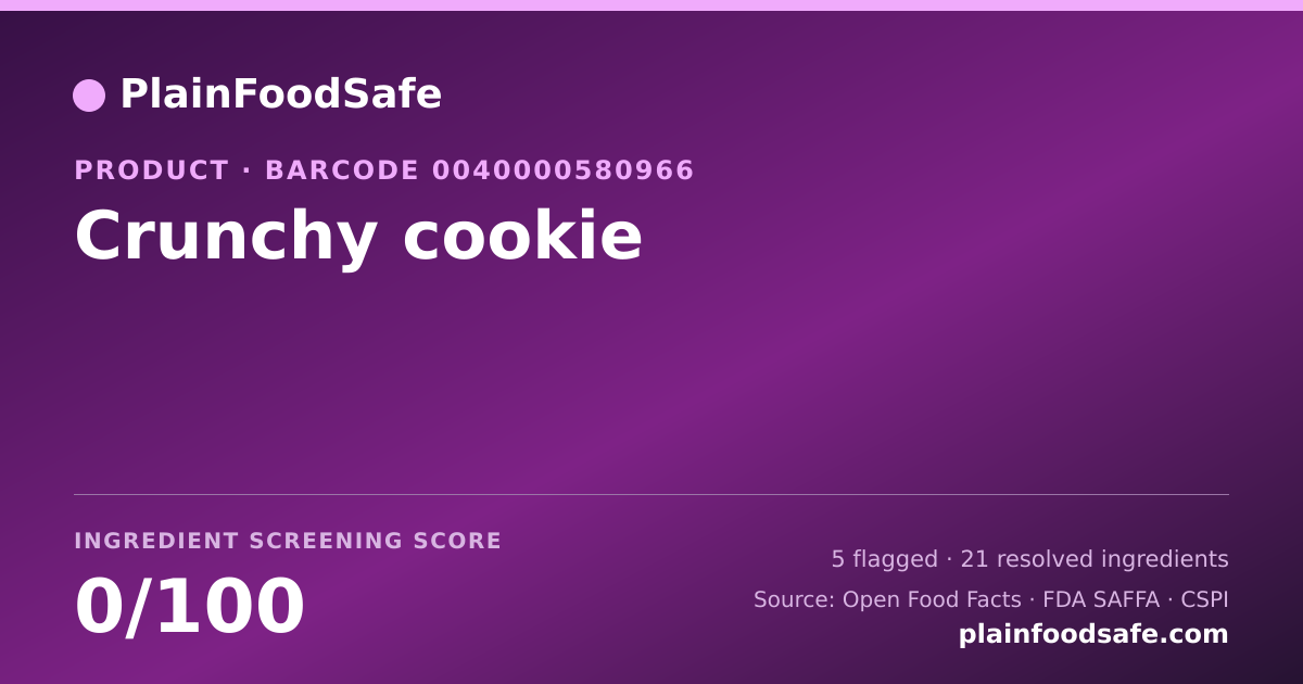 Share card for Crunchy cookie Food Ingredient Profile