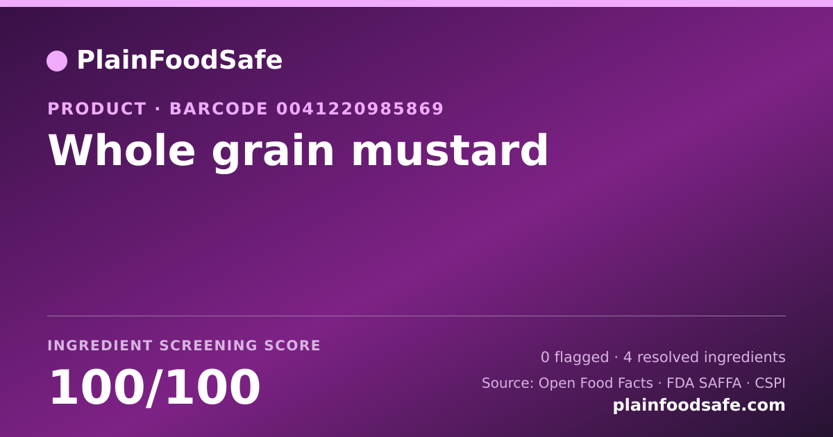 Share card for Whole grain mustard Food Ingredient Profile