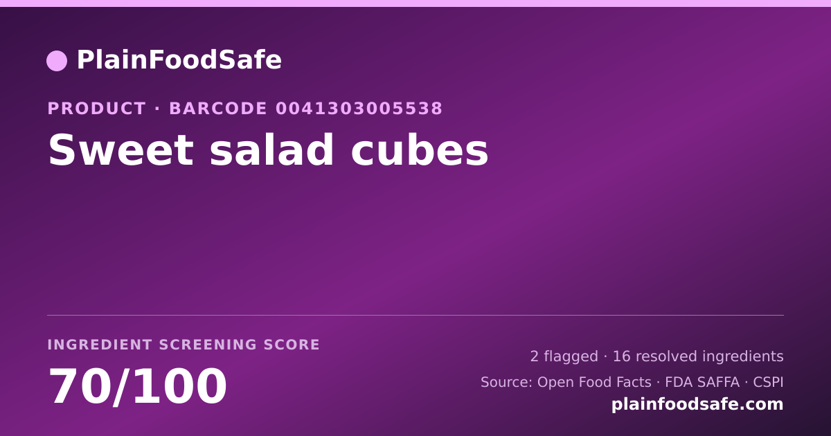 Share card for Sweet salad cubes Food Ingredient Profile