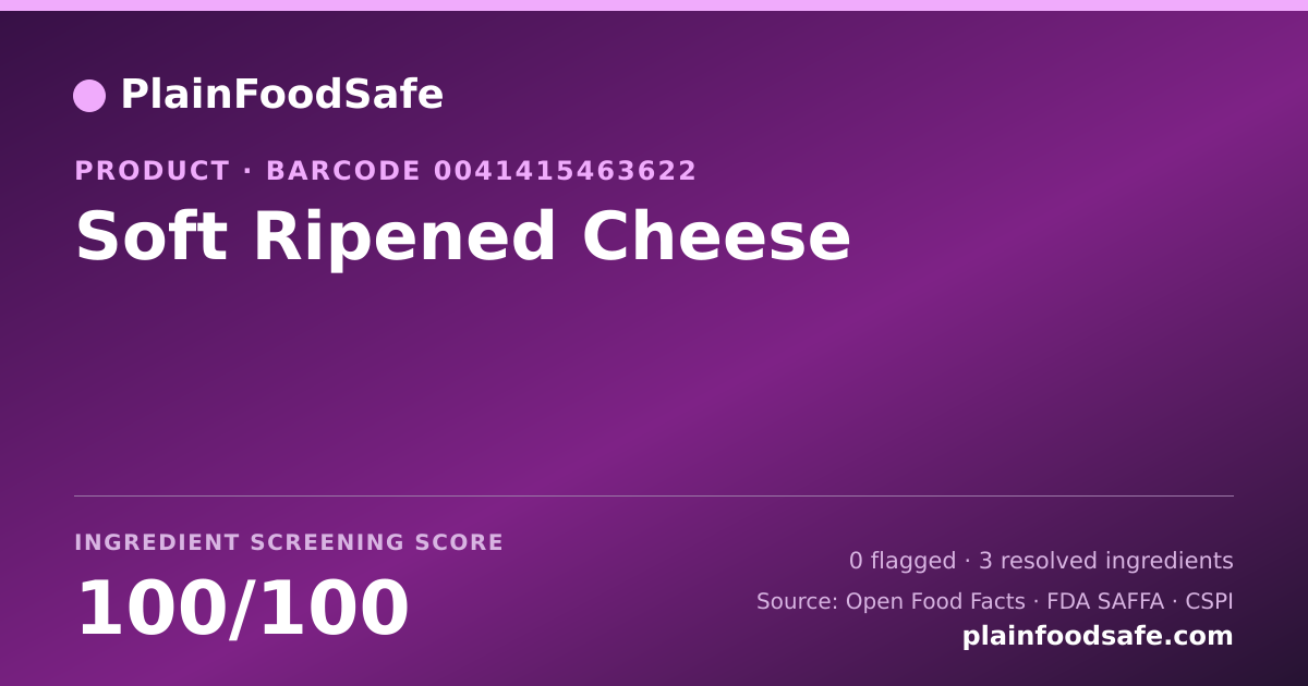 Share card for Soft Ripened Cheese Food Ingredient Profile