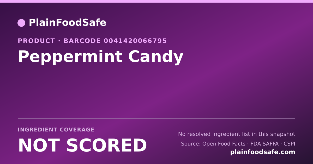 Share card for Peppermint Candy Food Ingredient Profile