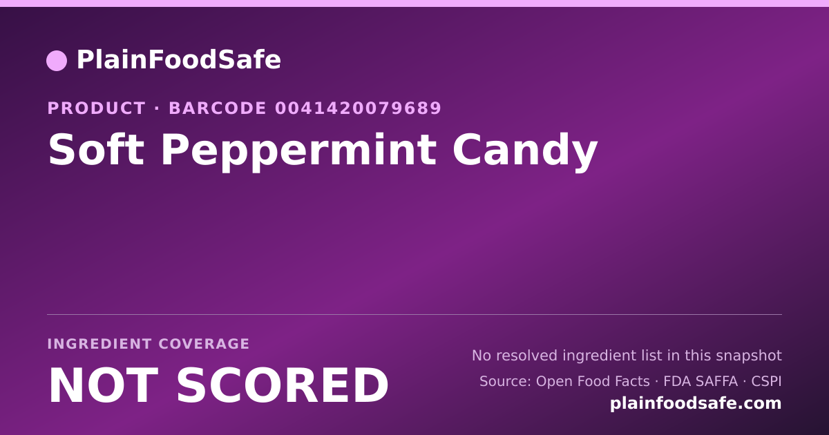 Share card for Soft Peppermint Candy Food Ingredient Profile