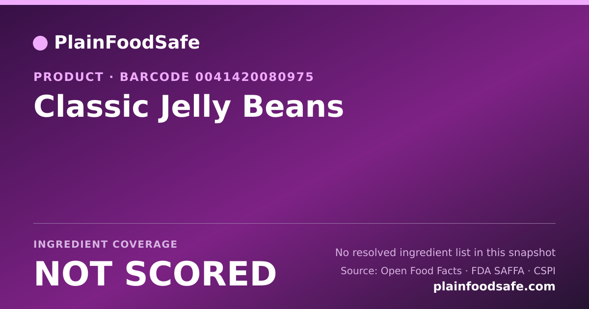 Share card for Classic Jelly Beans Food Ingredient Profile
