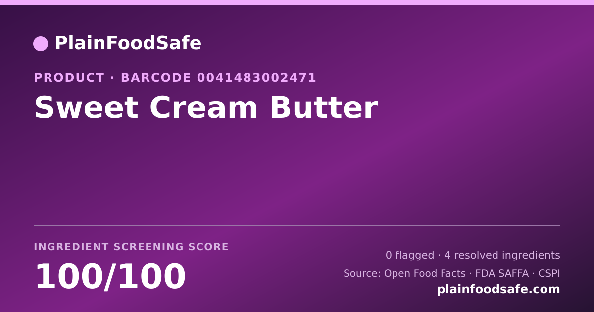 Share card for Sweet Cream Butter Food Ingredient Profile
