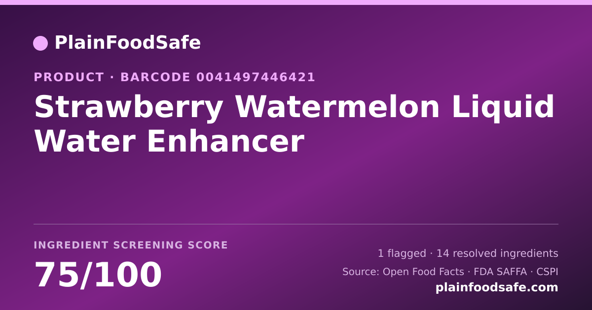 Share card for Strawberry Watermelon Liquid Water Enhancer Food Ingredient Profile