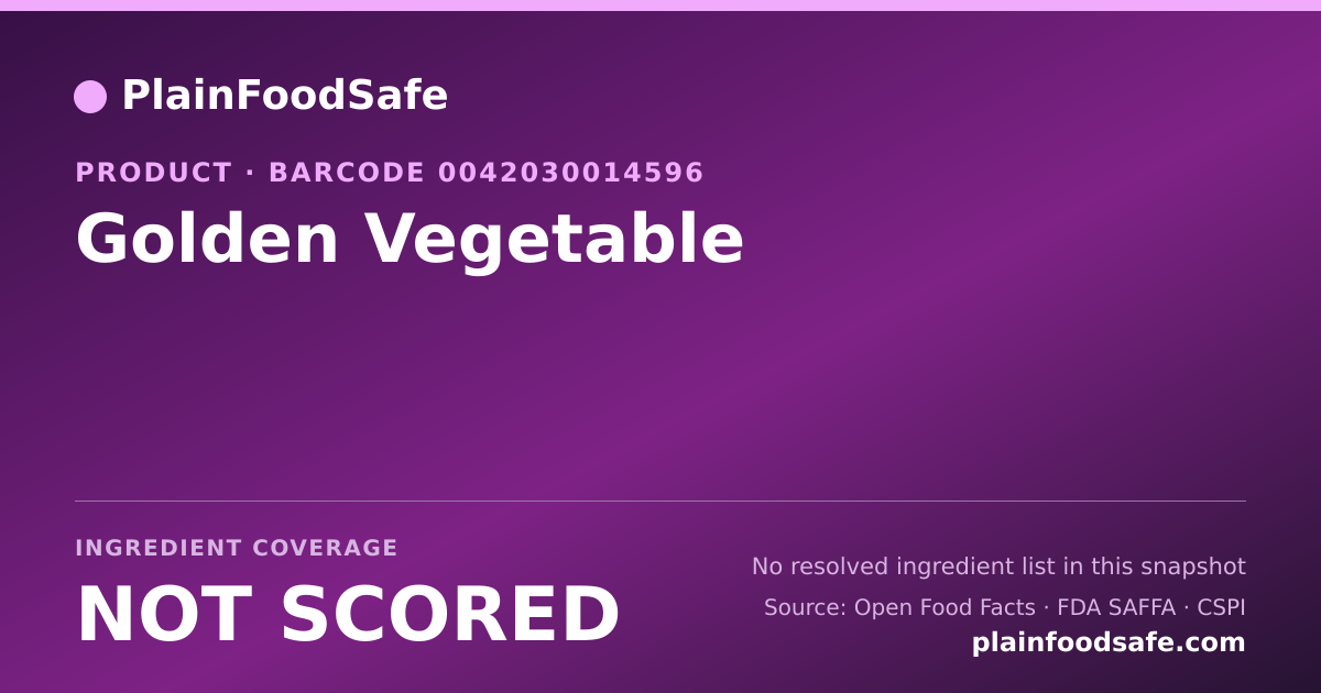 Share card for Golden Vegetable Food Ingredient Profile