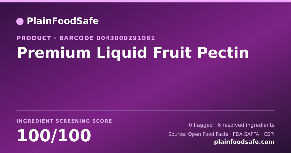 Share card for Premium Liquid Fruit Pectin Food Ingredient Profile