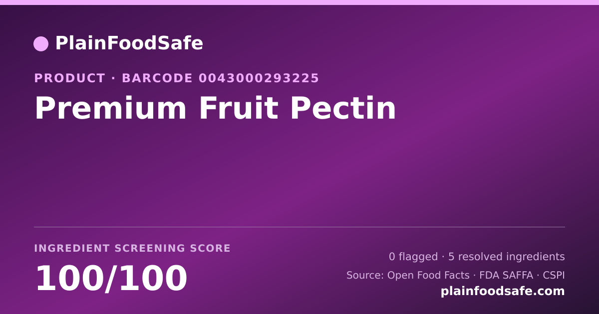 Share card for Premium Fruit Pectin Food Ingredient Profile