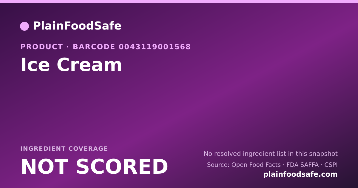 Share card for Ice Cream Food Ingredient Profile