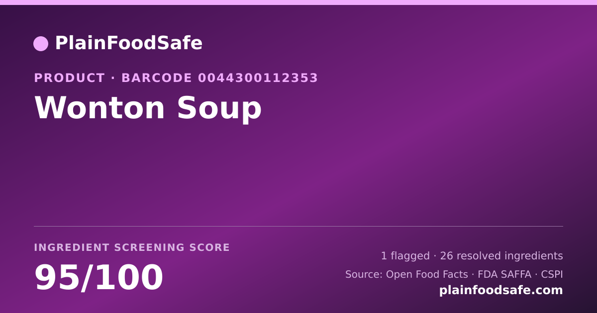 Share card for Wonton Soup Food Ingredient Profile