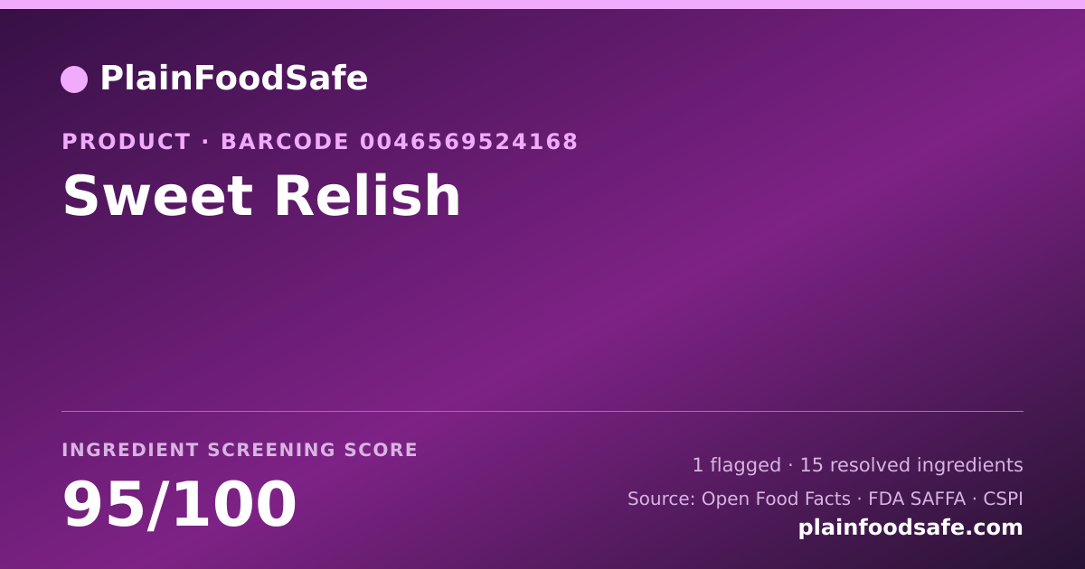 Share card for Sweet Relish Food Ingredient Profile