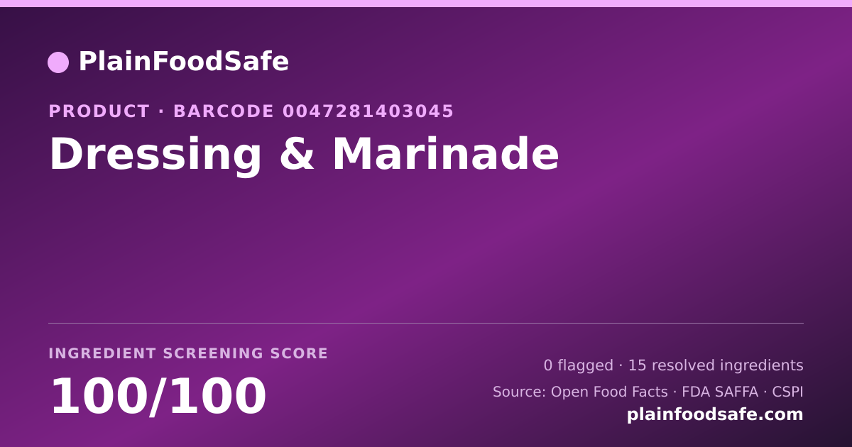 Share card for Dressing & Marinade Food Ingredient Profile