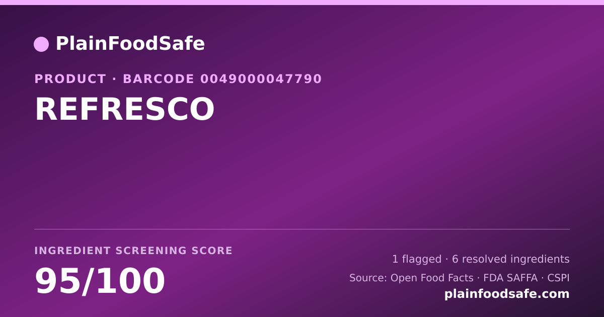 Share card for REFRESCO Food Ingredient Profile