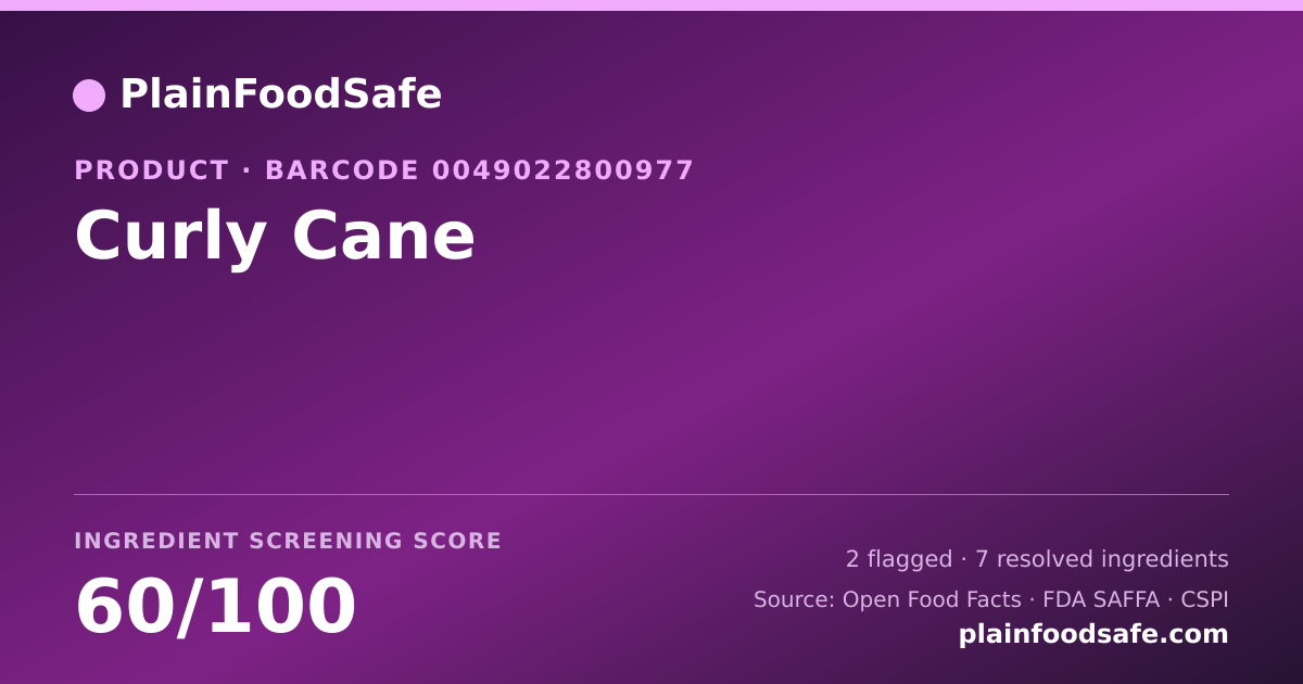 Share card for Curly Cane Food Ingredient Profile