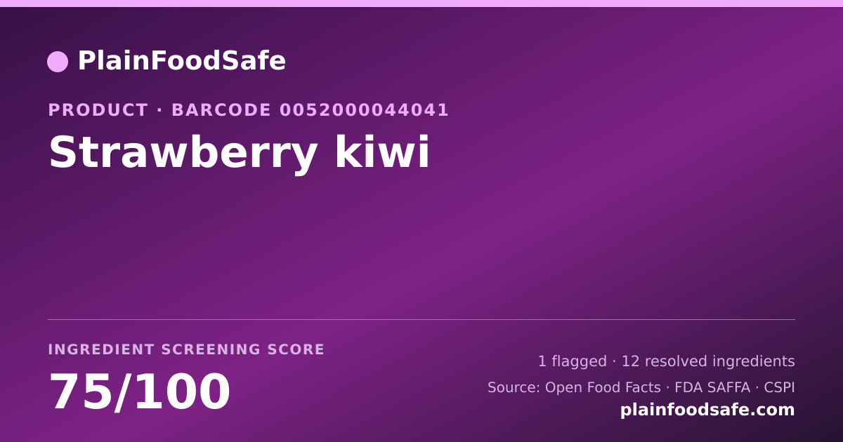 Share card for Strawberry kiwi Food Ingredient Profile
