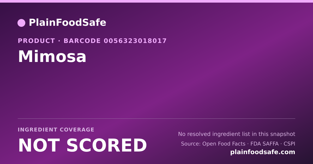 Share card for Mimosa Food Ingredient Profile