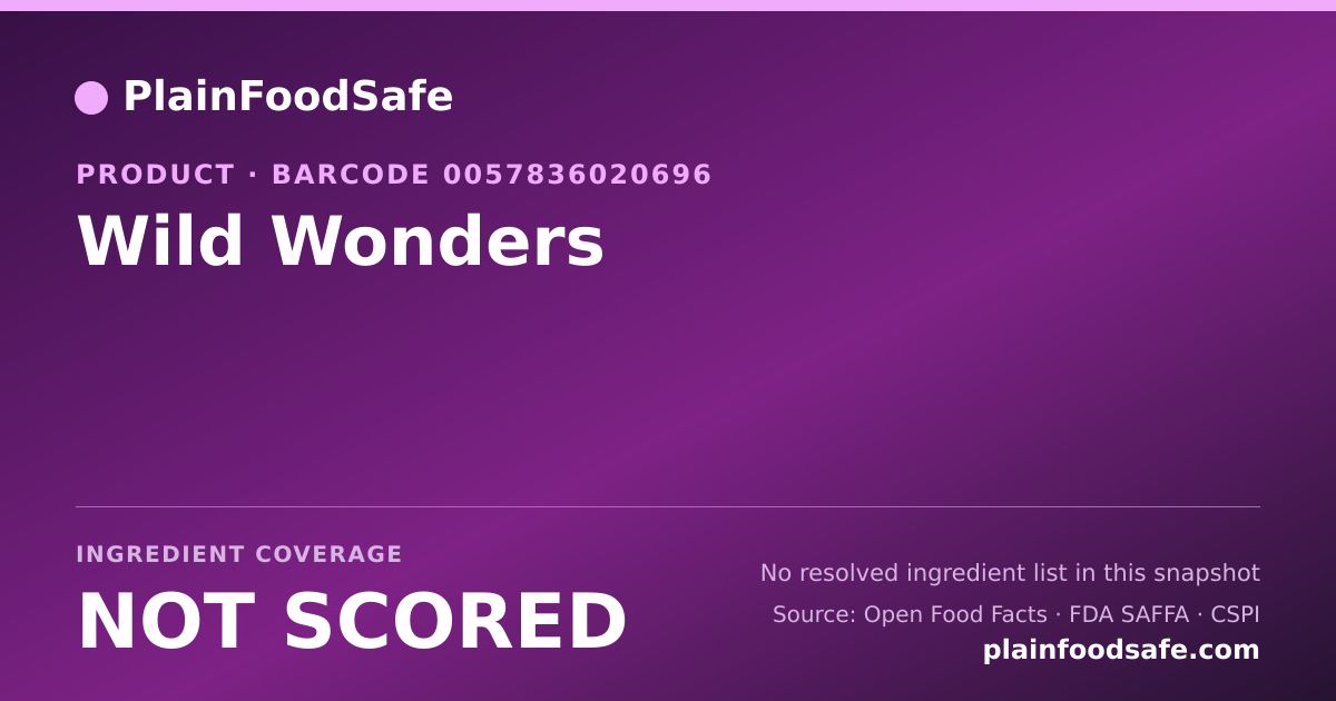 Share card for Wild Wonders Food Ingredient Profile