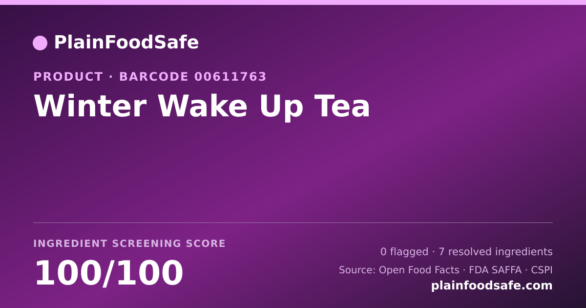 Share card for Winter Wake Up Tea Food Ingredient Profile