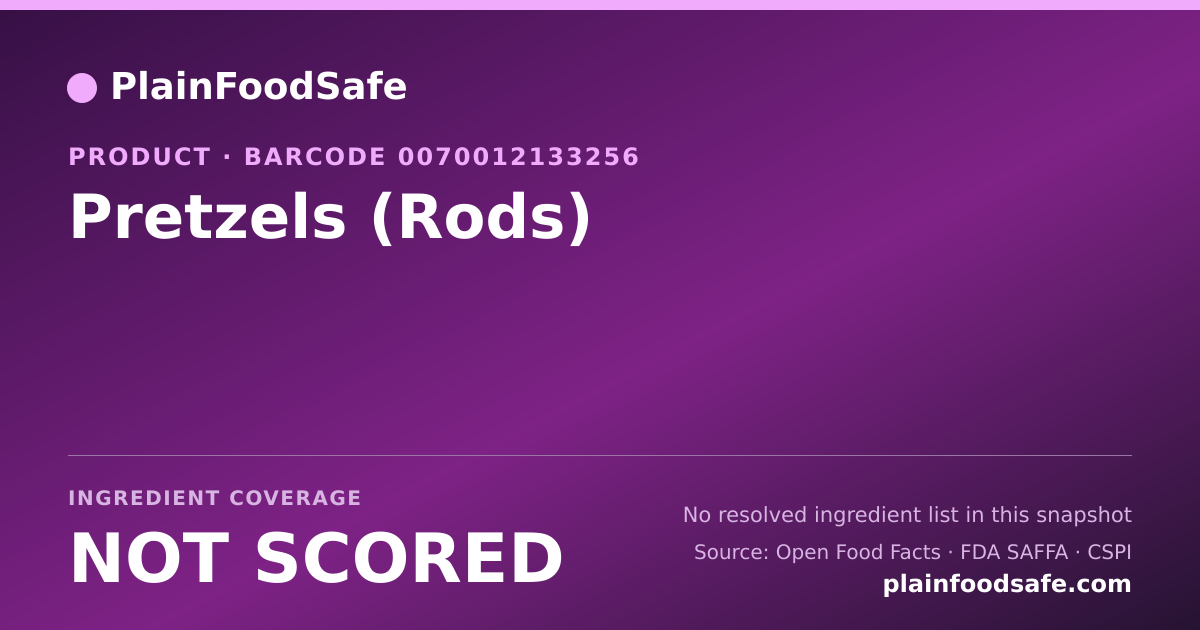 Share card for Pretzels (Rods) Food Ingredient Profile