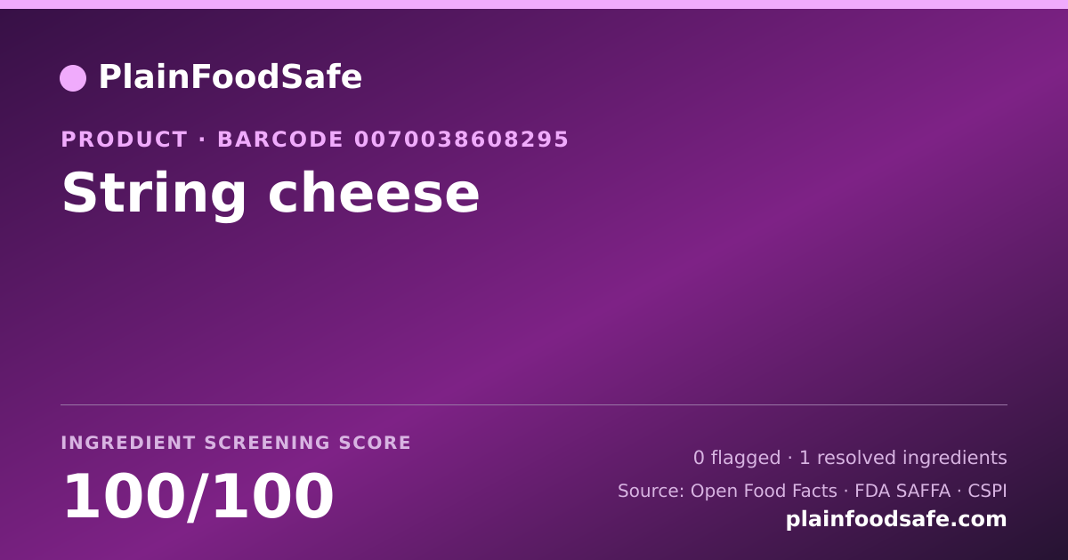 Share card for String cheese Food Ingredient Profile