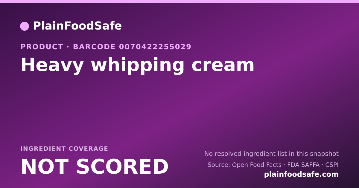 Share card for Heavy whipping cream Food Ingredient Profile
