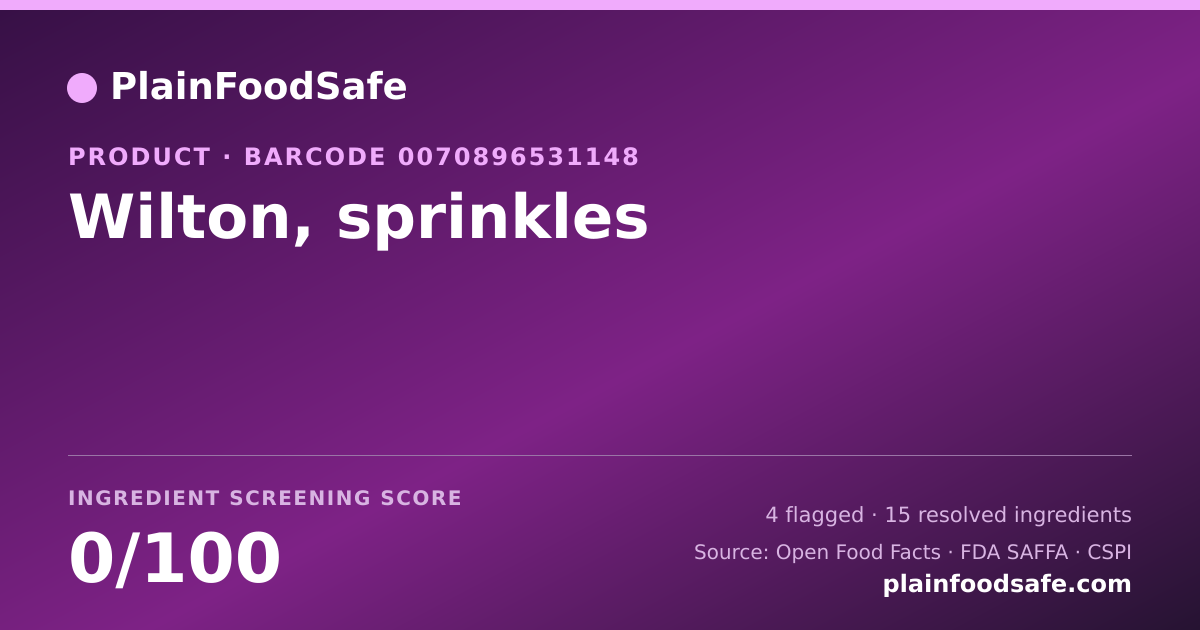 Share card for Wilton, sprinkles Food Ingredient Profile