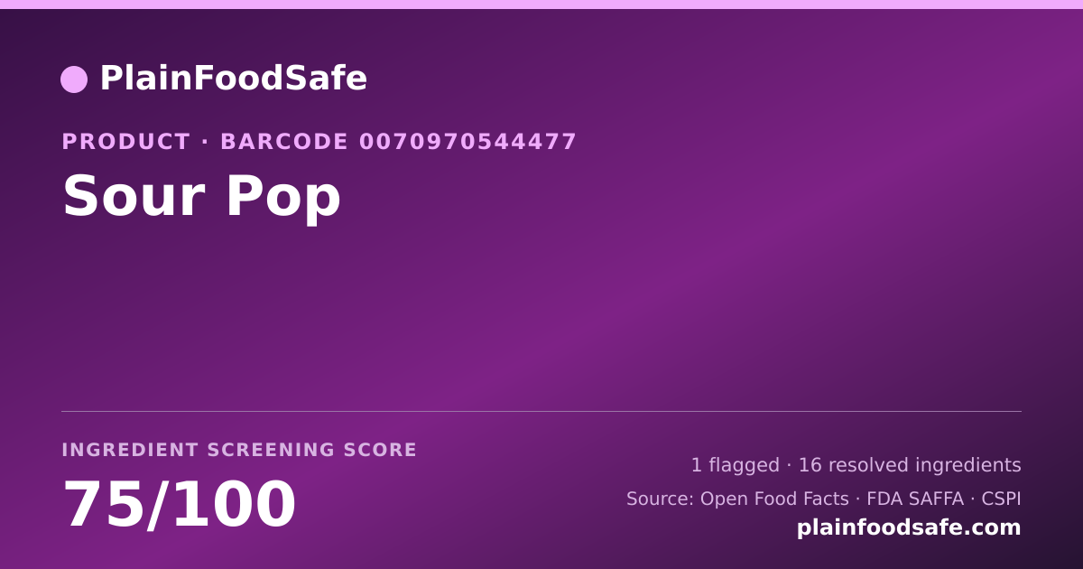 Share card for Sour Pop Food Ingredient Profile