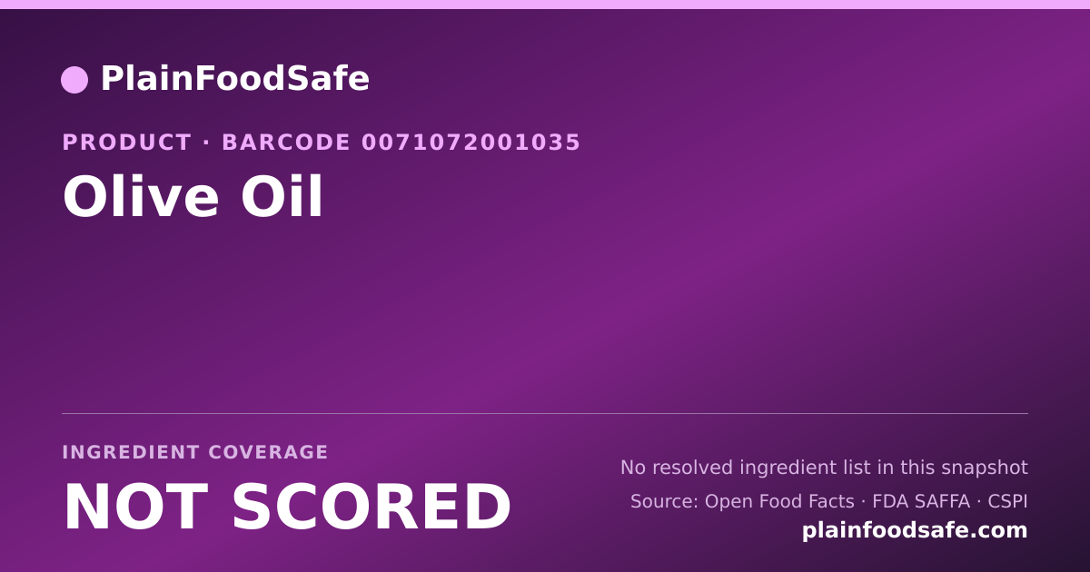 Share card for Olive Oil Food Ingredient Profile