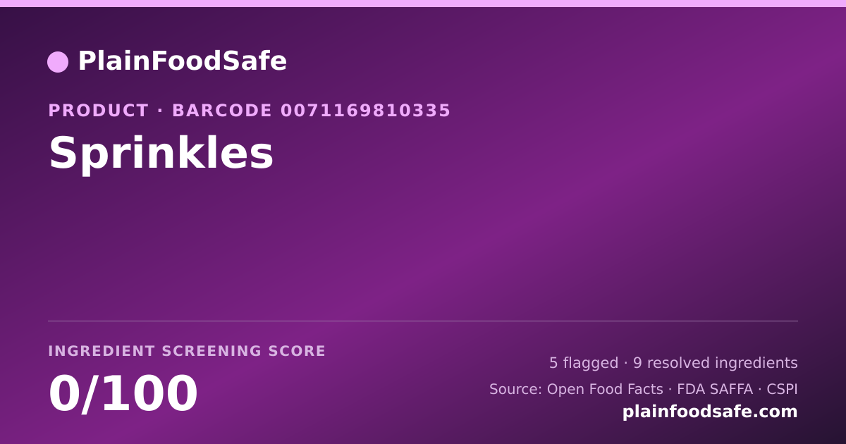 Share card for Sprinkles Food Ingredient Profile