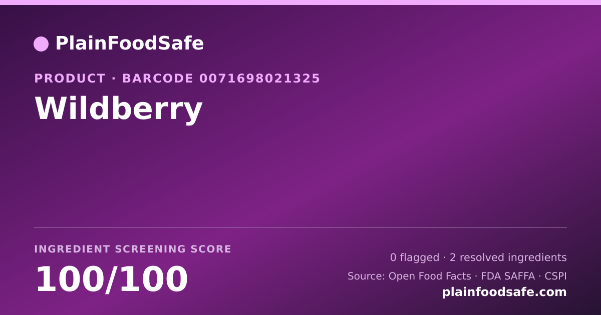Share card for Wildberry Food Ingredient Profile
