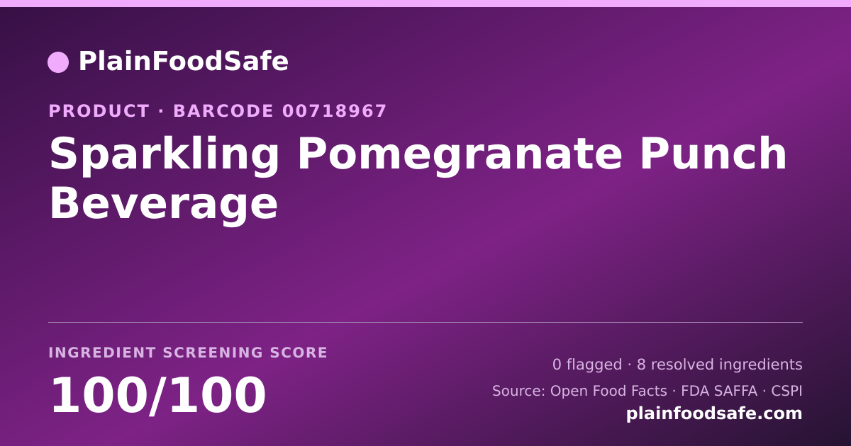 Share card for Sparkling Pomegranate Punch Beverage Food Ingredient Profile