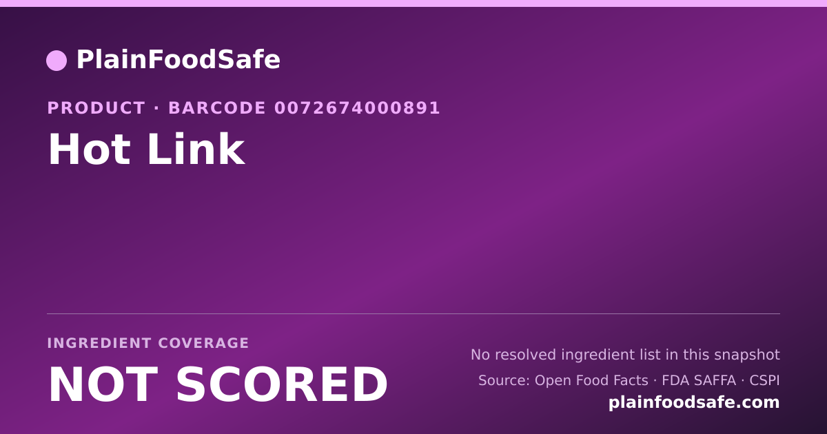 Share card for Hot Link Food Ingredient Profile