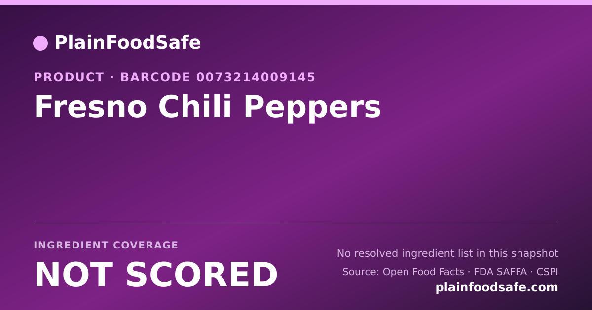 Share card for Fresno Chili Peppers Food Ingredient Profile