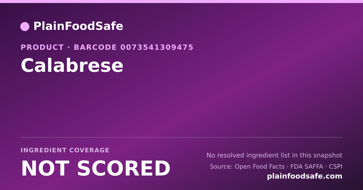 Share card for Calabrese Food Ingredient Profile