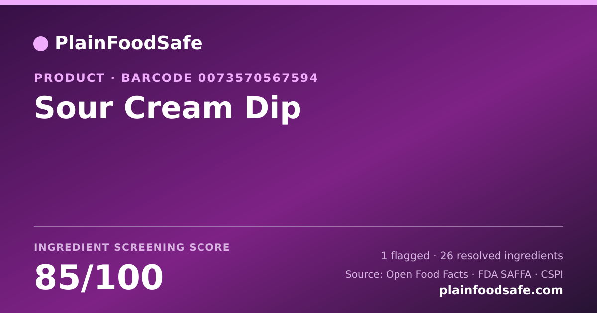 Share card for Sour Cream Dip Food Ingredient Profile