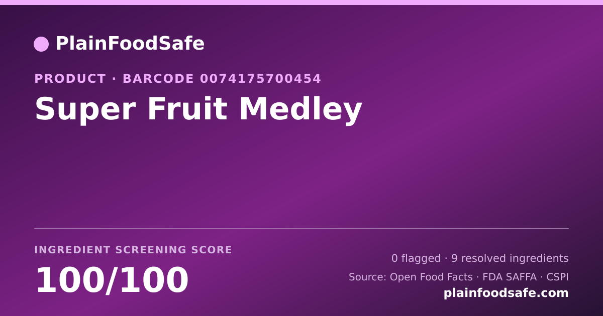 Share card for Super Fruit Medley Food Ingredient Profile
