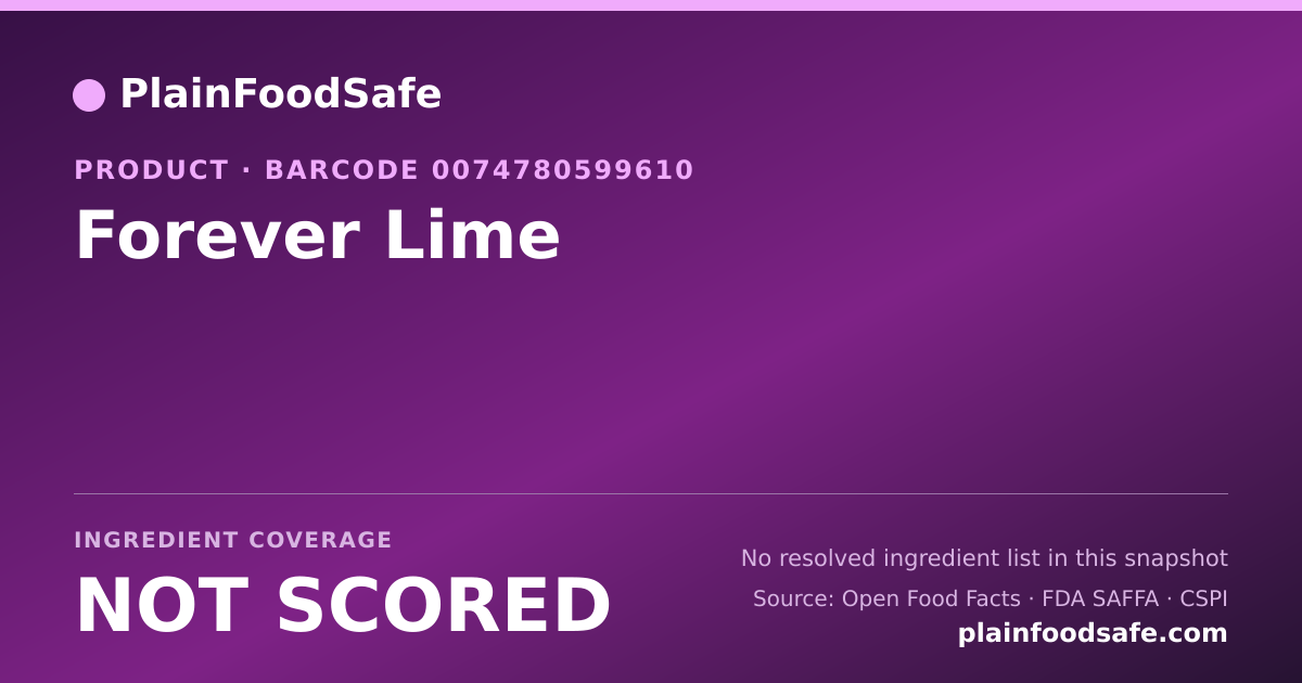 Share card for Forever Lime Food Ingredient Profile