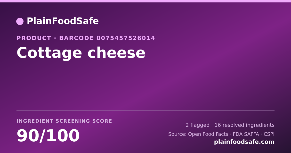 Share card for Cottage cheese Food Ingredient Profile