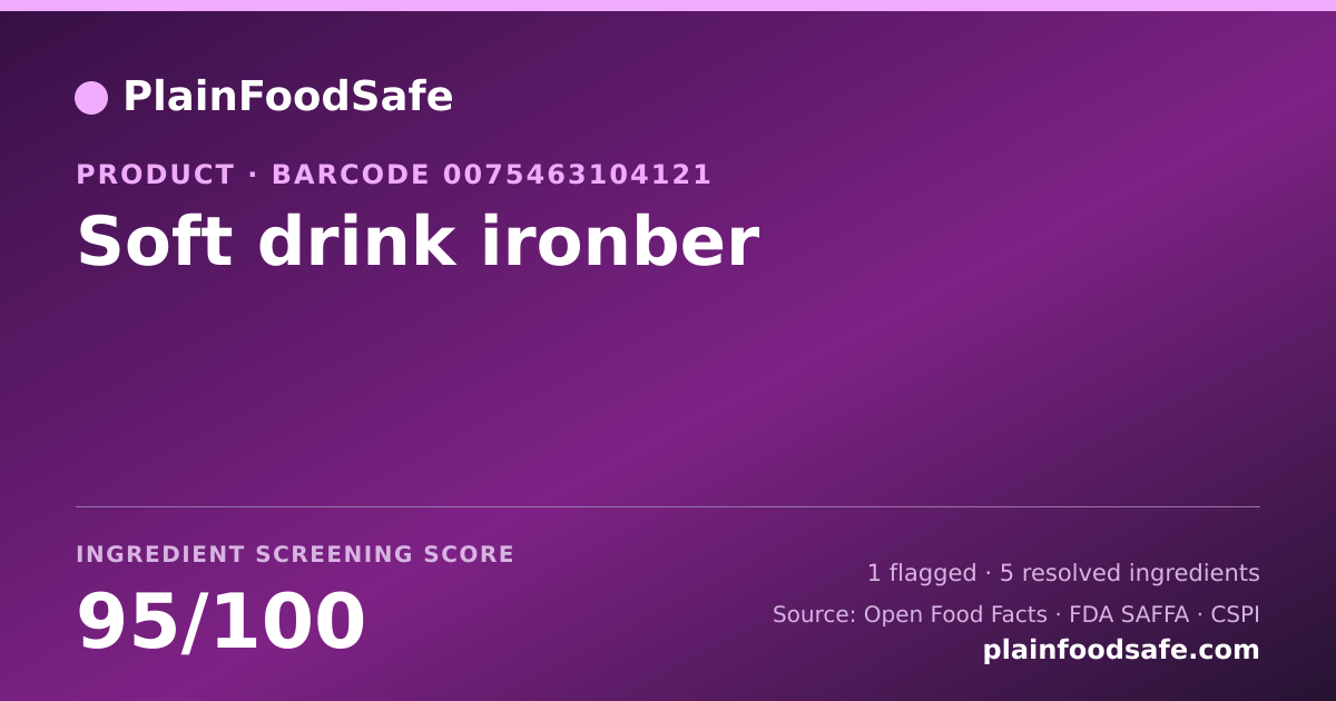Share card for Soft drink ironber Food Ingredient Profile